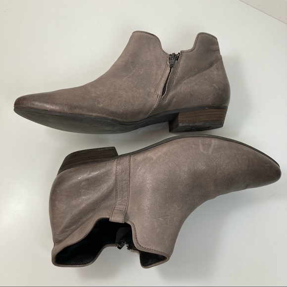 Paul Green Taupe Grey leather boots booties handmade sUK 6 US 8.5 8 1/2 B032 - Picture 7 of 15